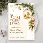 Rustic Boho Neutral Winter Christmas Baby Shower Invitation<br><div class="desc">Amaze your guests with this elegant baby shower invite featuring beautiful Christmas ornaments on a pine branch with QR Code for gift registry. Simply add your event details on this easy-to-use template to make it a one-of-a-kind invitation.</div>