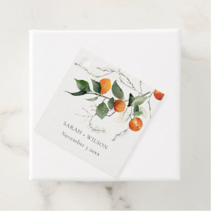 Rustic Boho Orange Blossom Botanical Wedding Favour Tags