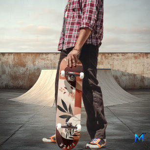 Rustic Boho - Organic Minimalist Botanical  Skateboard