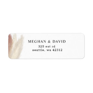 Rustic Boho Pampas Grass Blush Wedding Label