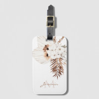 Rustic Boho Pampas Grass Floral Monogram
