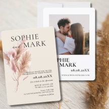 Rustic Boho Pampas Grass Minimalist With Photo