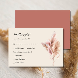 Rustic Boho Pampas Grass RSVP Card