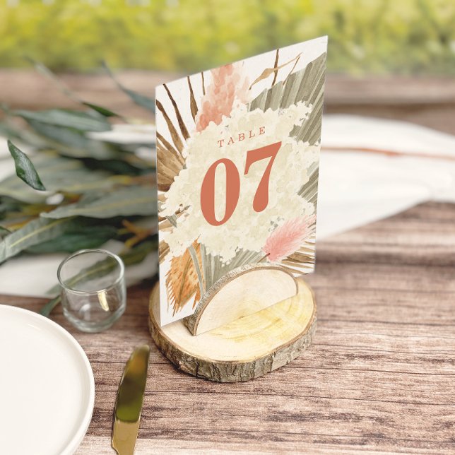 Rustic Boho Pampas Grass Wedding Table Numbers (Creator Uploaded)