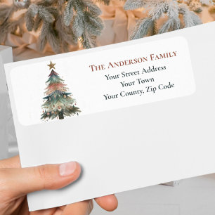 Rustic Boho Peach Green Christmas Tree Ornaments