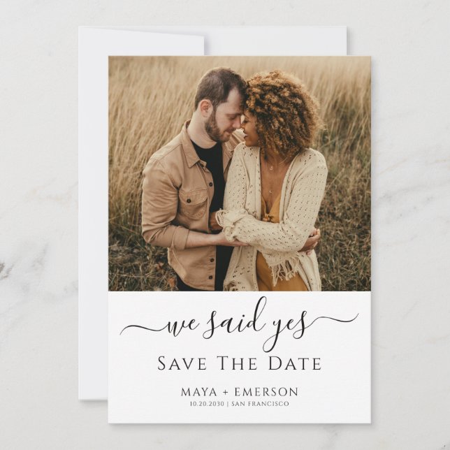 Rustic Boho Photo Wedding  Save The Date (Front)