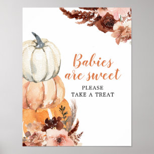 Rustic Boho Pumpkin Babies are Sweet Baby Shower Poster