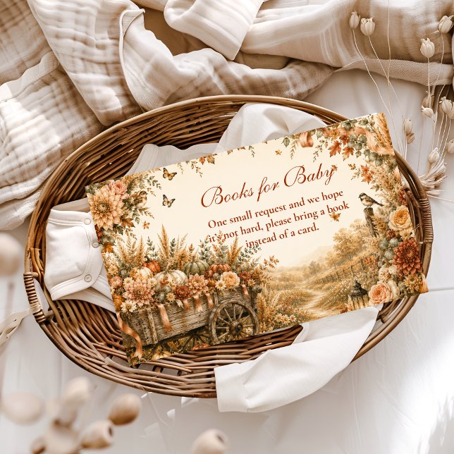 Rustic Boho Pumpkin Books for Baby Enclosure Card (Creator Uploaded)