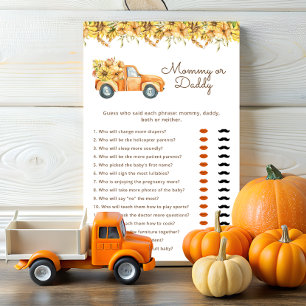 Rustic Boho Pumpkin Fall Floral Baby Shower Game