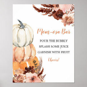 Rustic Boho Pumpkin Game Momosa Bar Poster