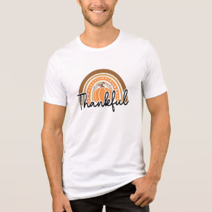 Rustic Boho Pumpkin Rainbow Thankful Tri-Blend Shirt