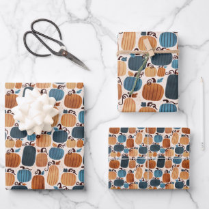 Rustic Boho Pumpkin Wrapping Paper Sheet