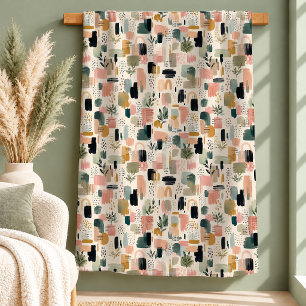 Rustic Boho Rainbows Flowers Blanket Terracotta Sa