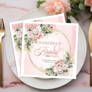Rustic Boho Rose Gold Greenery Bridal Shower Napki Napkin