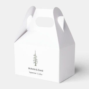 Rustic Boho Sage Green Pine Tree Casual Wedding Favour Box