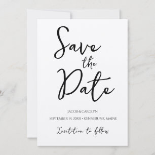 Rustic Boho Save the Date Handwritten Font Invitation