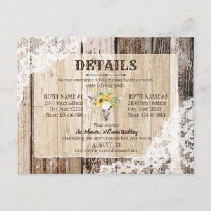 Rustic Boho Sunflowers Longhorn Details Card
