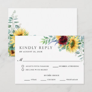 Rustic Boho Sunflowers Wedding RSVP