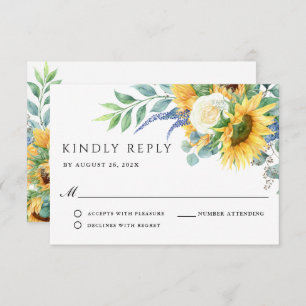 Rustic Boho Sunflowers Wedding RSVP