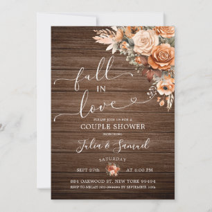 Rustic Boho Terracotta Fall in Love Couple Shower Invitation