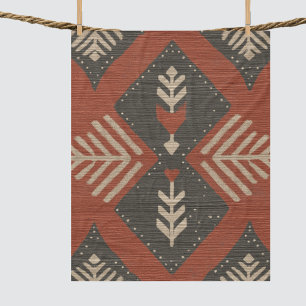 Rustic Boho Terracotta Print Fleece Blanket