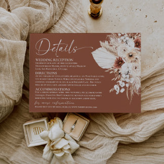 Rustic Boho Terracotta Wedding Details Enclosure Card