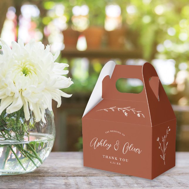 Rustic Boho Terracotta Wildflower Wedding Favour Box (Creator Uploaded)