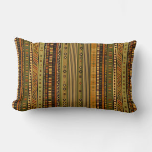 Rustic Boho Tribal Stripes Lumbar Cushion