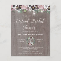 Rustic Boho Virtual Bridal Shower Invitation