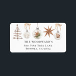Rustic Boho Watercolor Christmas  Label<br><div class="desc">Rustic boho earthy watercolor holiday Christmas return address labels,  with festive ornaments and greenery in earthy hues of sand,  terracotta and sage green. Simple rustic modern style.</div>