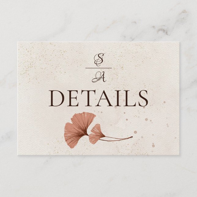 Rustic Boho Watercolor Monogram Wedding Enclosure Card (Front)