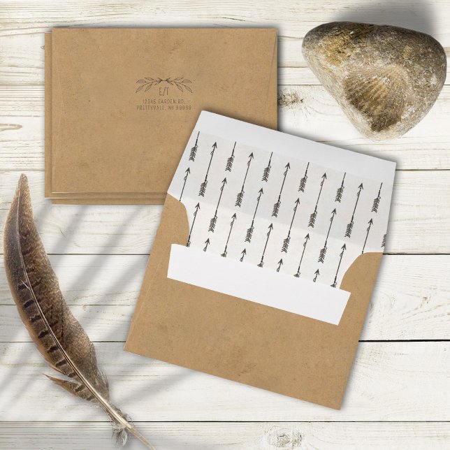 Rustic Boho Wedding Arrow Pattern ID1109 Envelope (Creator Uploaded)