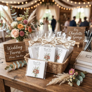 Rustic Boho Wedding Bouquet Flower Wedding Favour Magnet