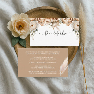 Rustic Boho Wedding Details Enclosure Card