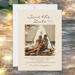 Rustic Boho Wedding Hearts Invitation