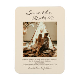 Rustic Boho Wedding Hearts Magnet