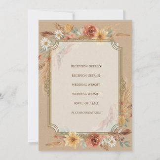 Rustic Boho Wedding Invitation
