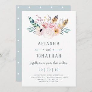 Rustic Boho Wedding Invitation