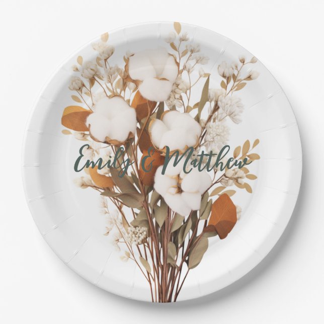 Rustic Boho Wedding Paper Plate (Front)