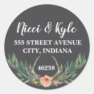 Rustic Boho Wedding Return Floral Address Label