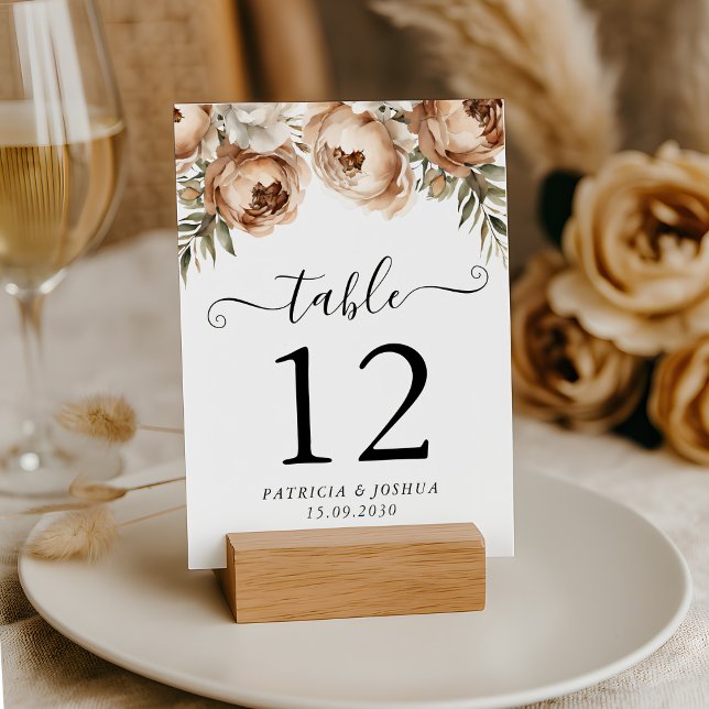 Rustic Boho Wedding Table Number Card Double Sided (Creator Uploaded)