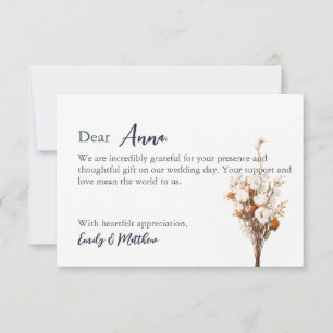 Rustic Boho Wedding Wedding Thank You Card