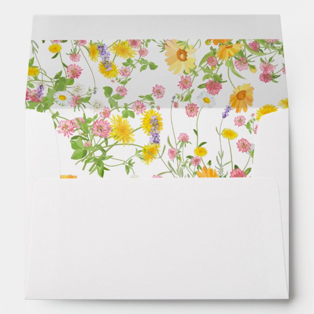 Rustic Boho wedding wild flower bouquet Envelope (Back (Bottom))