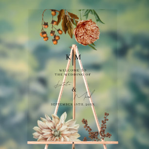 Rustic Boho Welcome To Our Wedding Decal Acrylic Sign