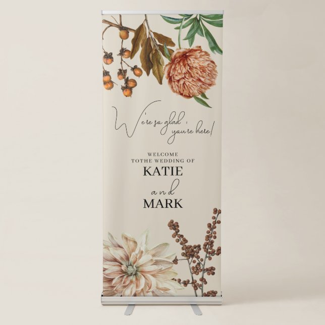 Rustic Boho Welcome To Our Wedding Sign Banner (Front)