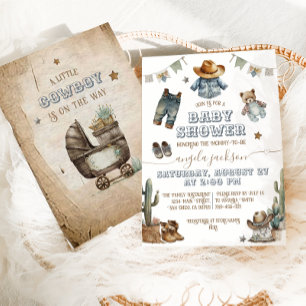 Rustic Boho Wild West Boy Baby Shower Invitation