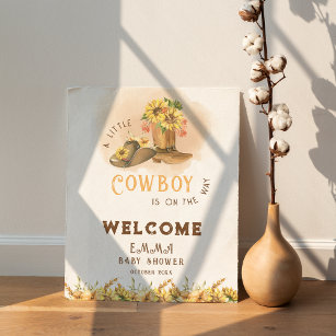 Rustic Boho Wild West Boy Baby Shower Welcome Poster