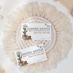 Rustic Boho Wild West Boy Shower diaper raffle Enclosure Card