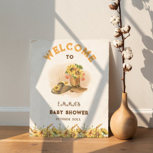 Rustic Boho Wild Western Rodeo Baby Shower Welcome Poster