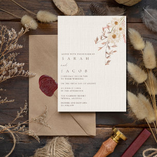 Rustic Boho Wildflower Bohemian Wedding  Invitation